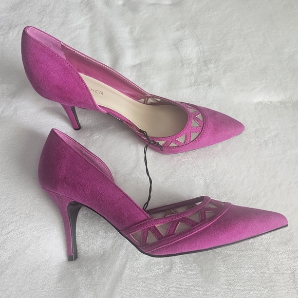 Eileen Fisher Heels 7.5M Vibrant Pink - Picture 3 of 5